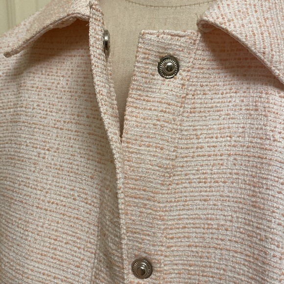NWOT Nine West Pink Tweed Bomber Jacket M - Picture 2 of 6